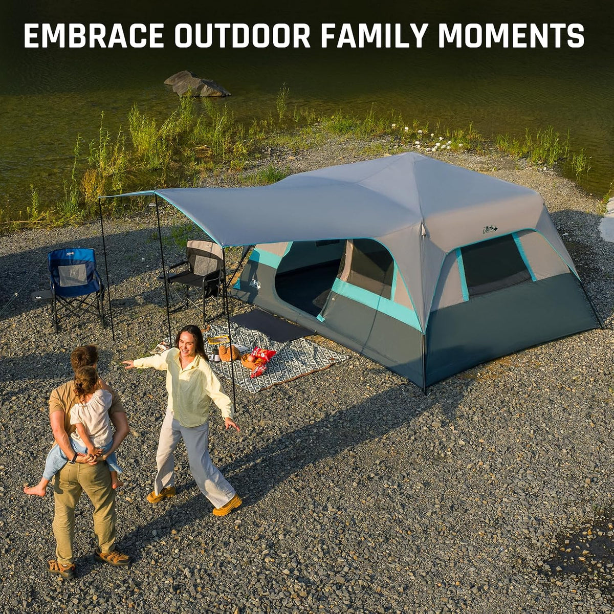 DMH OUTDOORS 8 Person Instant Tents for Camping with Porch Easy Setup 60s