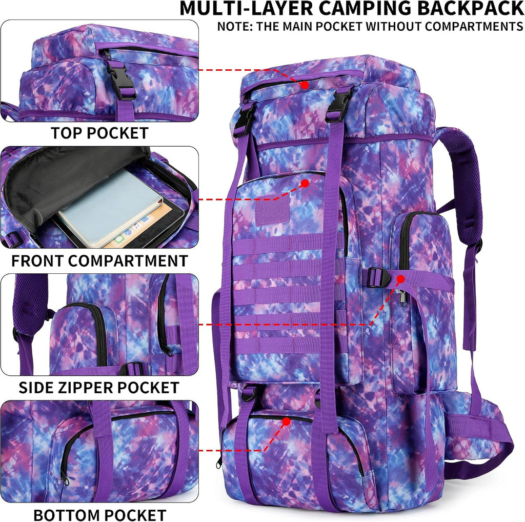 Hiking Backpack for Men 70L/100L Camping Backpack Military Rucksack Molle 3 Days Assault Pack for Climbing