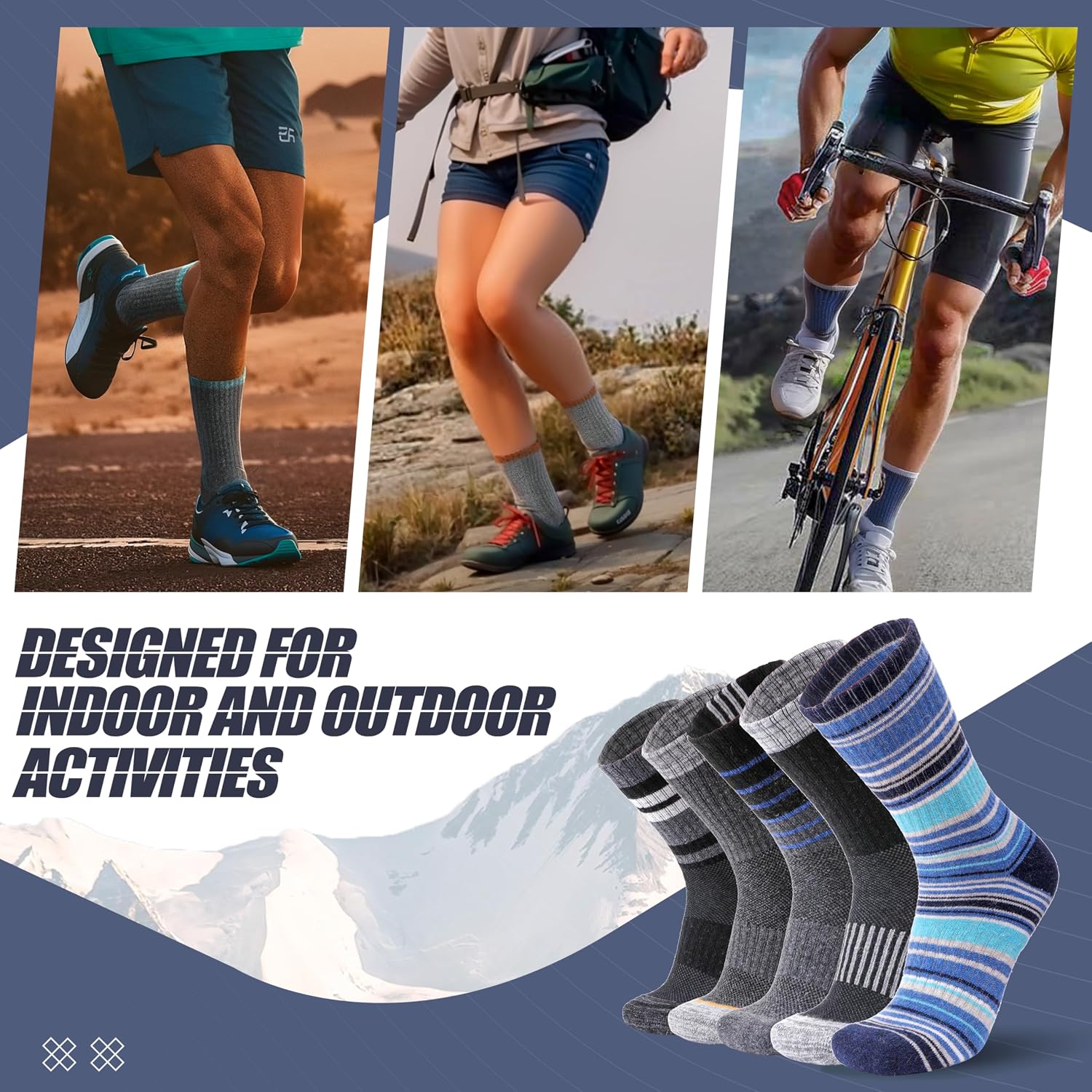 ANTSANG Merino Wool Hiking Socks, Maximum Breathability, for Men and Women