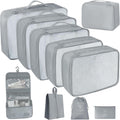 10 Pcs Set Packing Cubes - Travel Packing Organizers, Expandable Suitcase Organizer, Luggage Organizer Bags