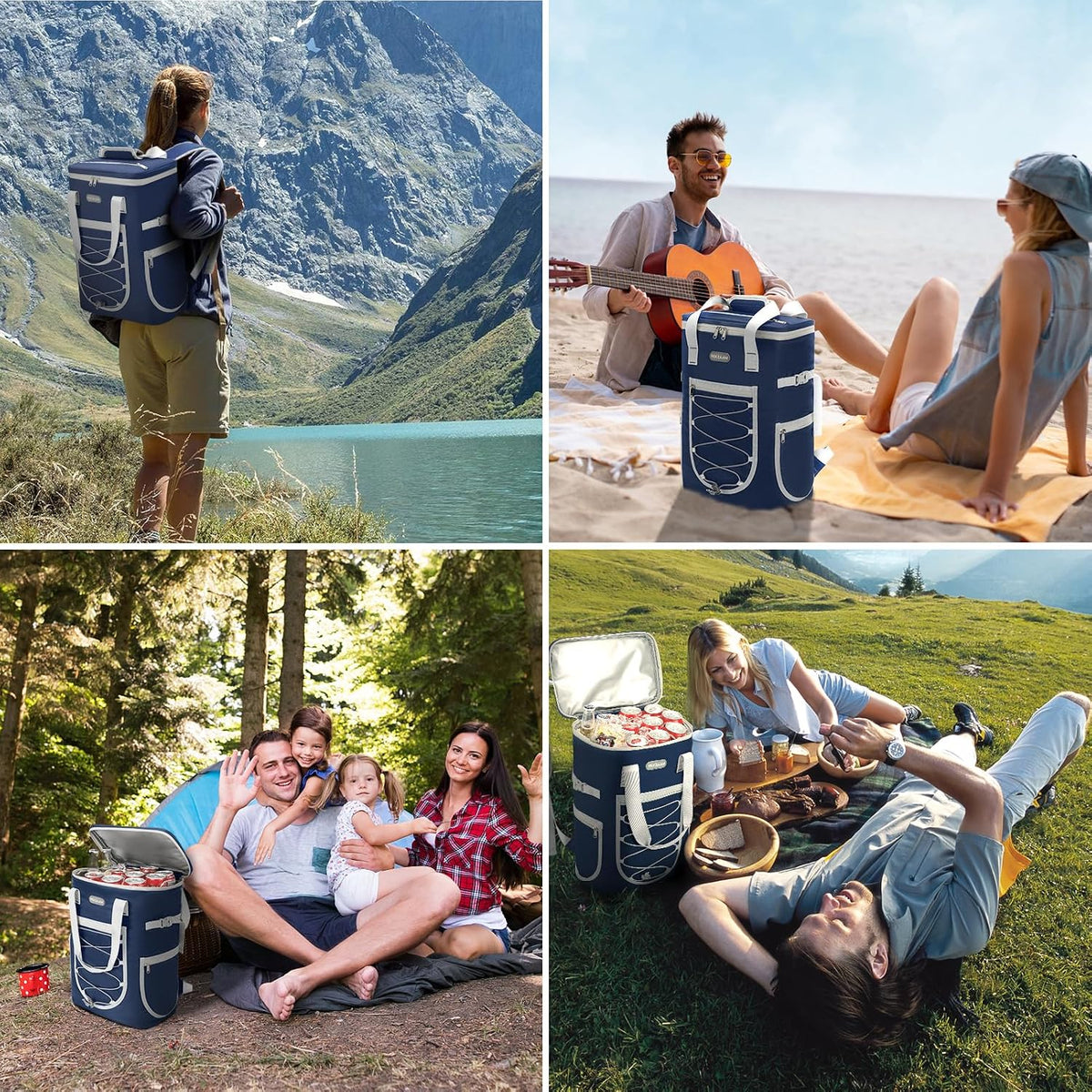 Backpack Cooler 42 Cans Insulated Leak Proof, Soft Lightweight Lunch Multifunctional Cooler Backpack Insulated Waterproof for Women Men