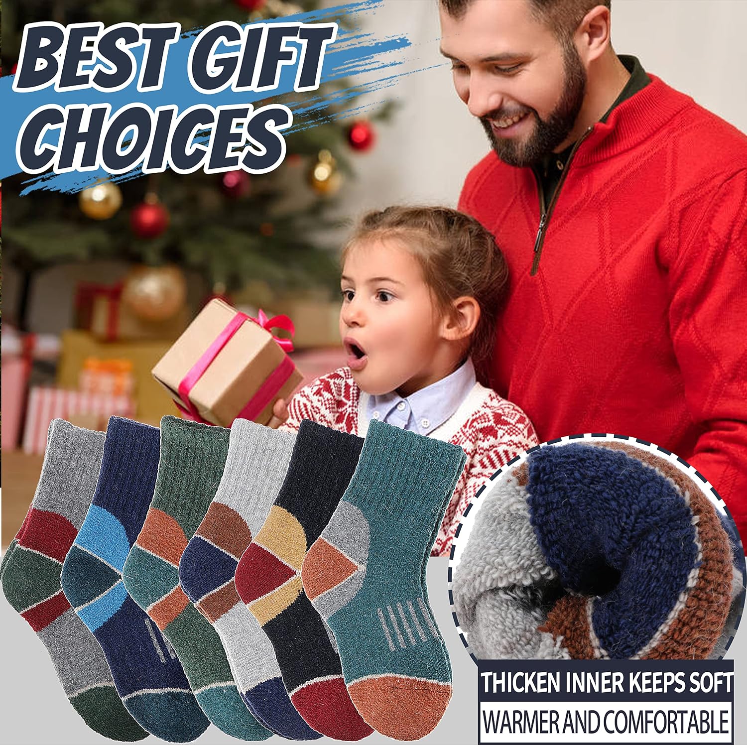 EBMORE Kids Merino Wool Hiking Thermal Winter Socks