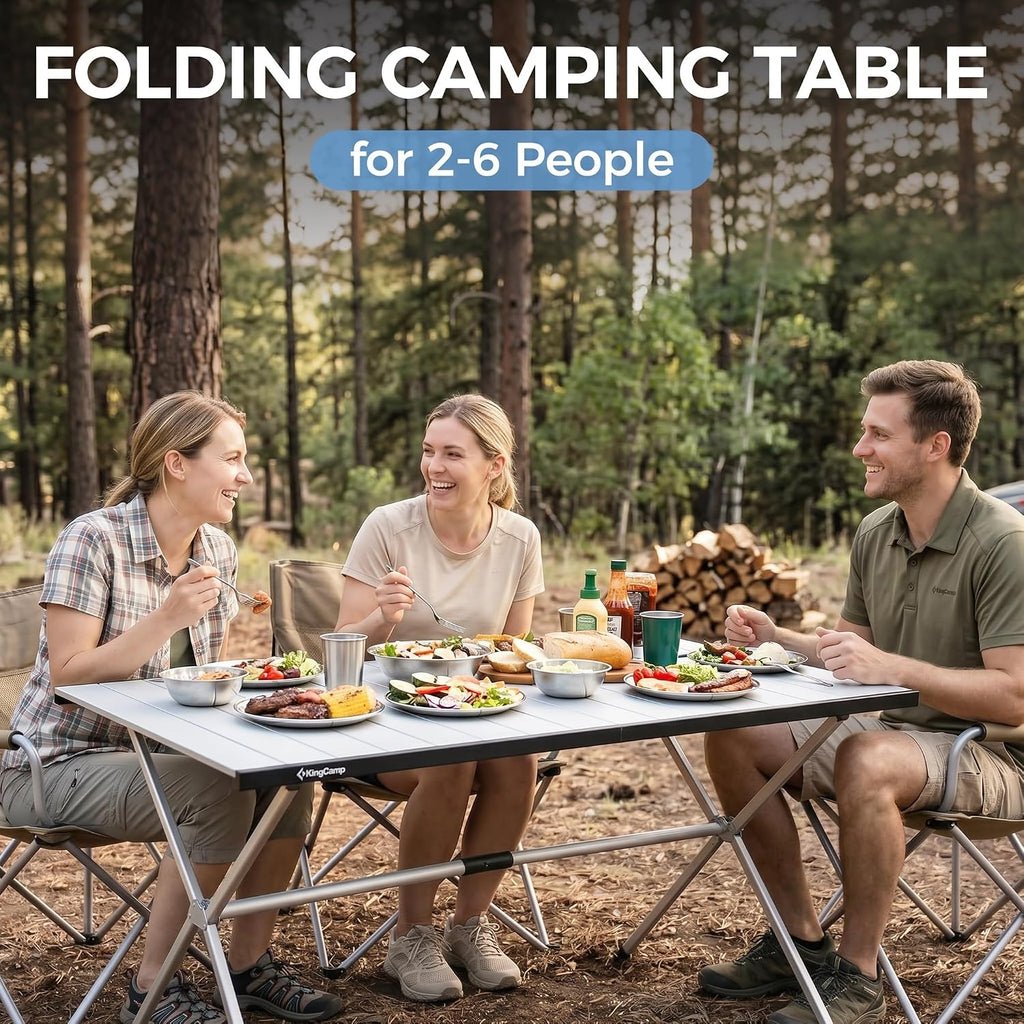 KingCamp Large 47" Folding Camping Table, Lightweight Outdoor Table 176 Lbs