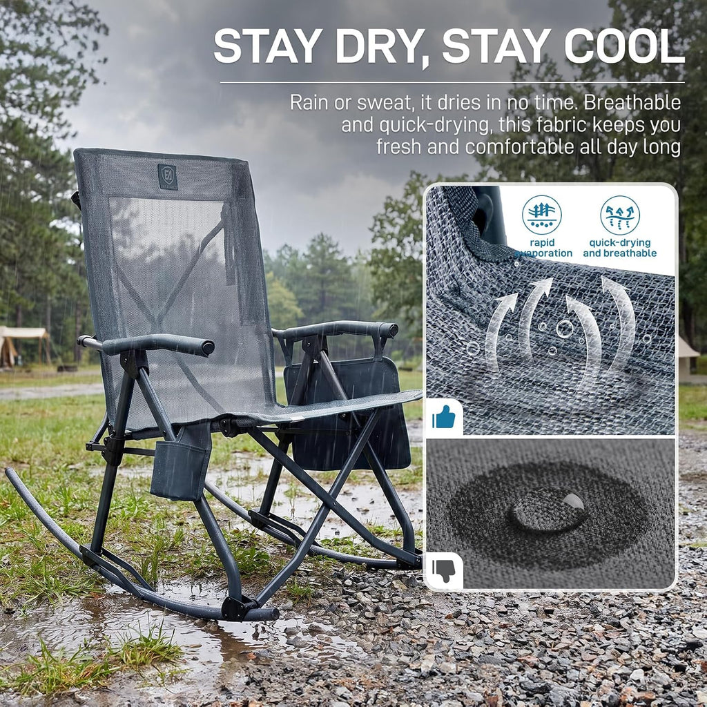 EVER ADVANCED Compact Rocking Camping Chair, Portable Outdoor Chair