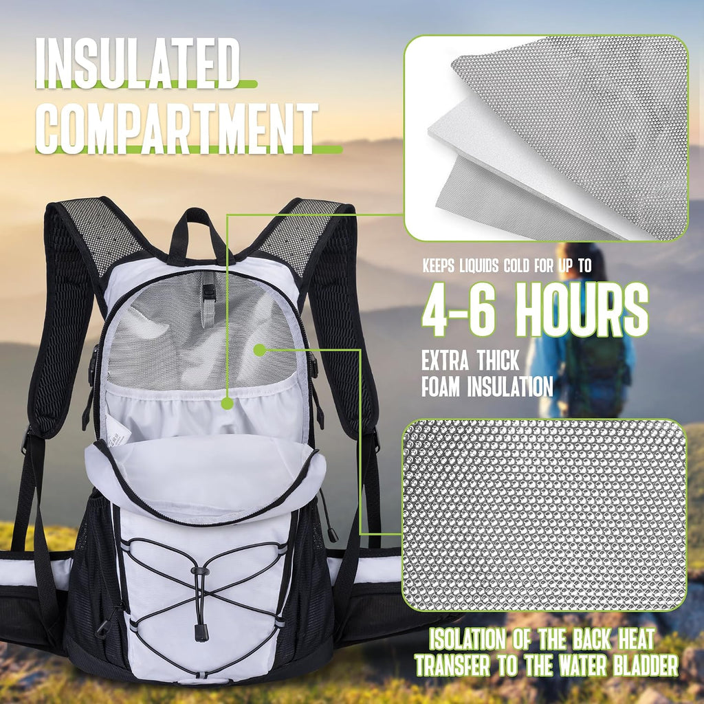 N NEVO RHINO Hydration Backpack, 18L Hiking Backpack with 3L Water Bladder