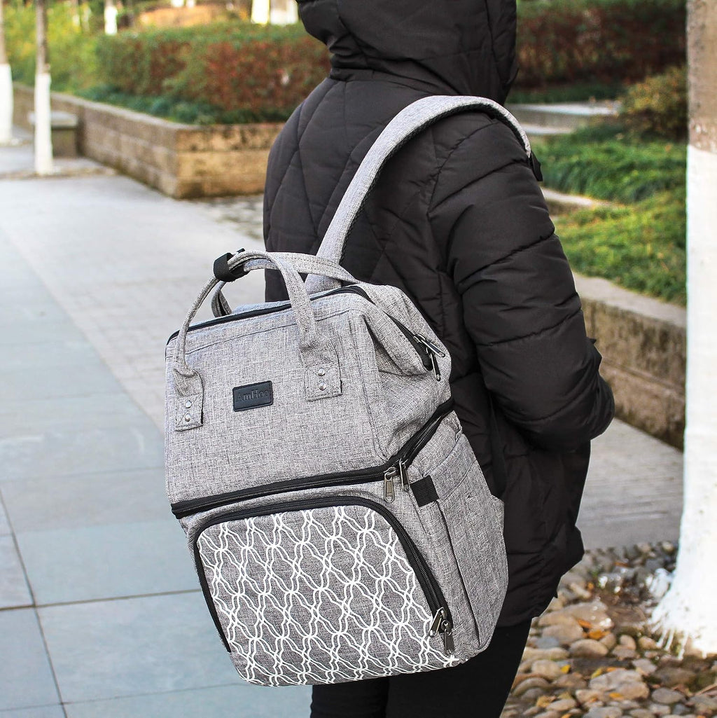 AmHoo Insulated Lunch Box Cooler Backpack Waterproof Leak-Proof Lunch Bag Tote for Men Women Hiking Beach Picnic Trip with Strongest YKK Zipper Gray