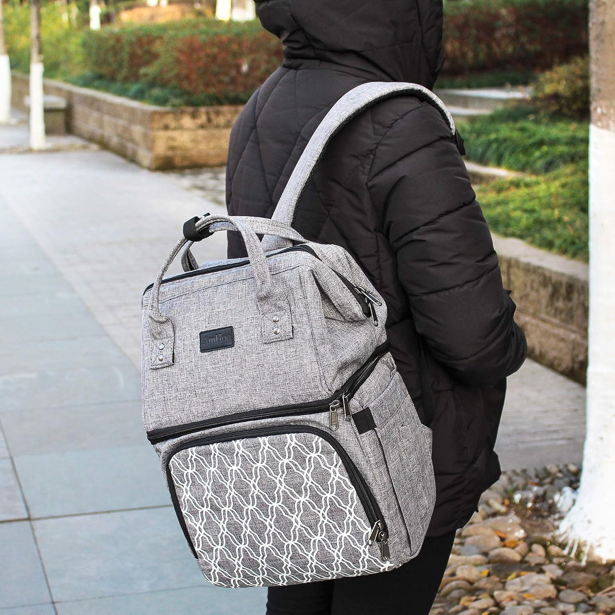AmHoo Insulated Lunch Box Cooler Backpack Waterproof Leak-Proof Lunch Bag Tote for Men Women Hiking Beach Picnic Trip with Strongest YKK Zipper Gray