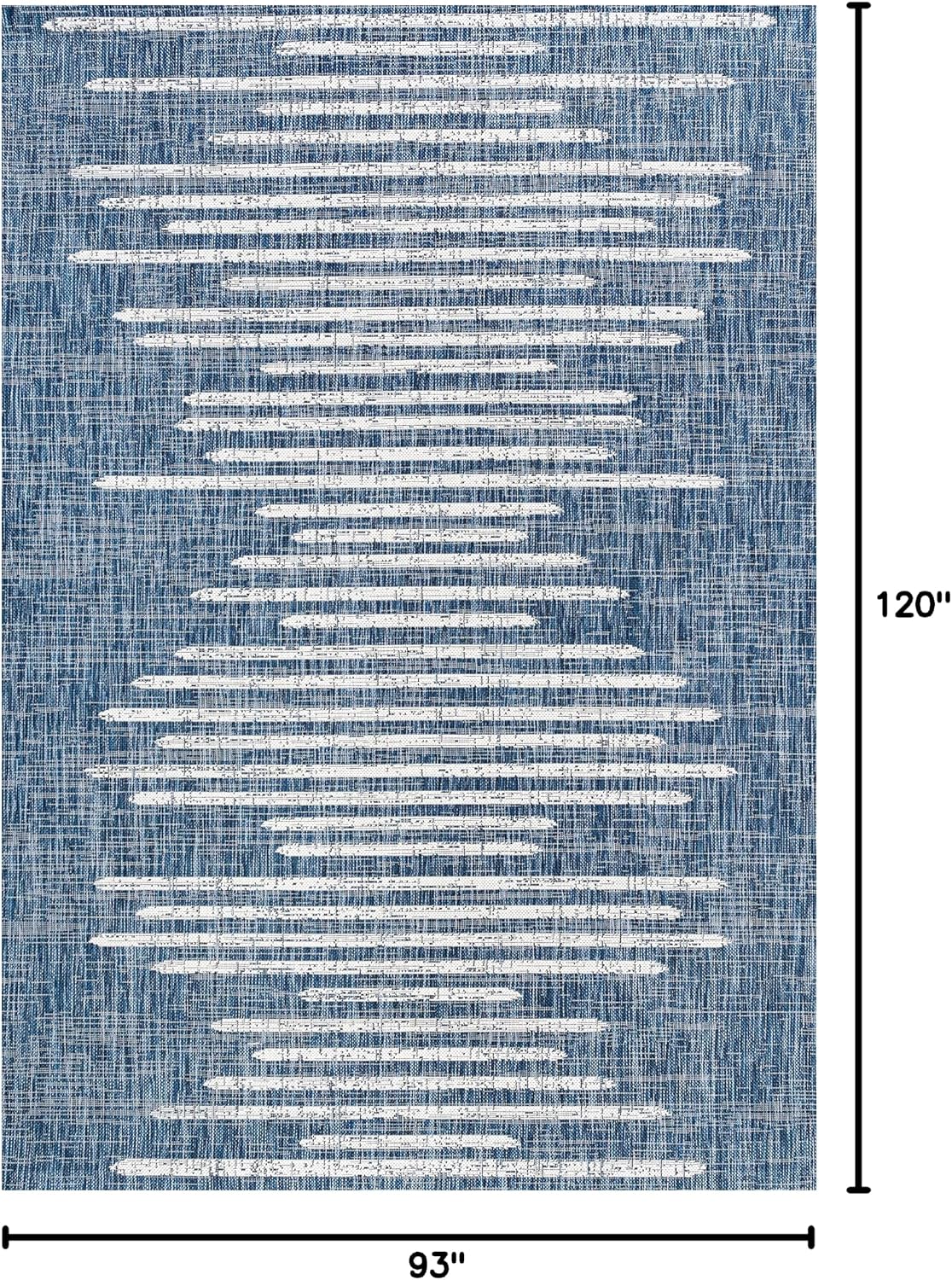 JONATHAN Y Stripe Geometric Indoor Outdoor Area Rug 8X10 Blue/Ivory, Zolak Berber for Backyard, Patio, Porch, Easy-Cleaning, High Traffic, Pet-Friendly, Non-Shedding (SMB124C-8)