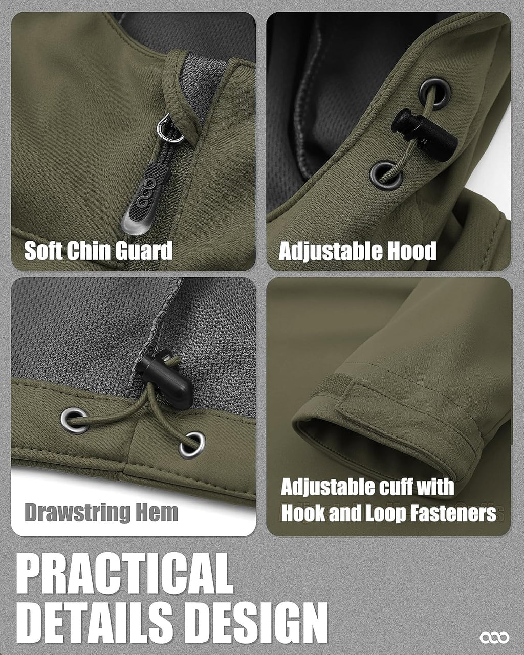 33,000ft Men's Softshell Jacket Hooded Waterproof Windbreaker Rain Jacket