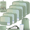BAGAIL 9 Set Packing Cubes with Packing List Luggage Packing Organizers for Travel Accessories (Matcha Green)