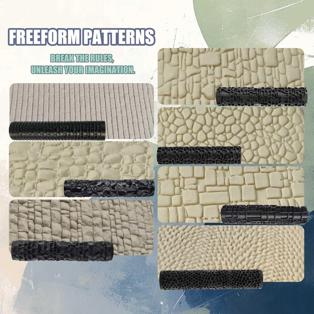 7-Piece Texture Roller Set, Tabletop Terrain Road Pattern Tool