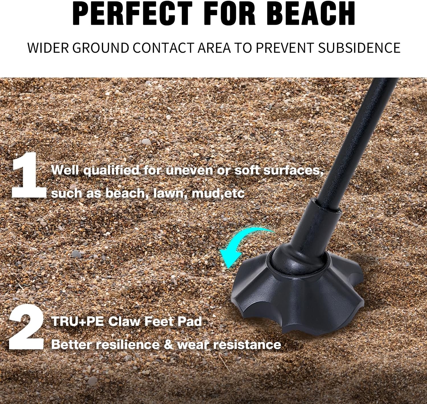 MOON LENCE Portable Camping Chair，Lightweight Backpacking Hiking Chairs,Compact,Foldable,with Anti-Sinking Large Feet for Beach,330 lbs Capacity (Black, Standard)