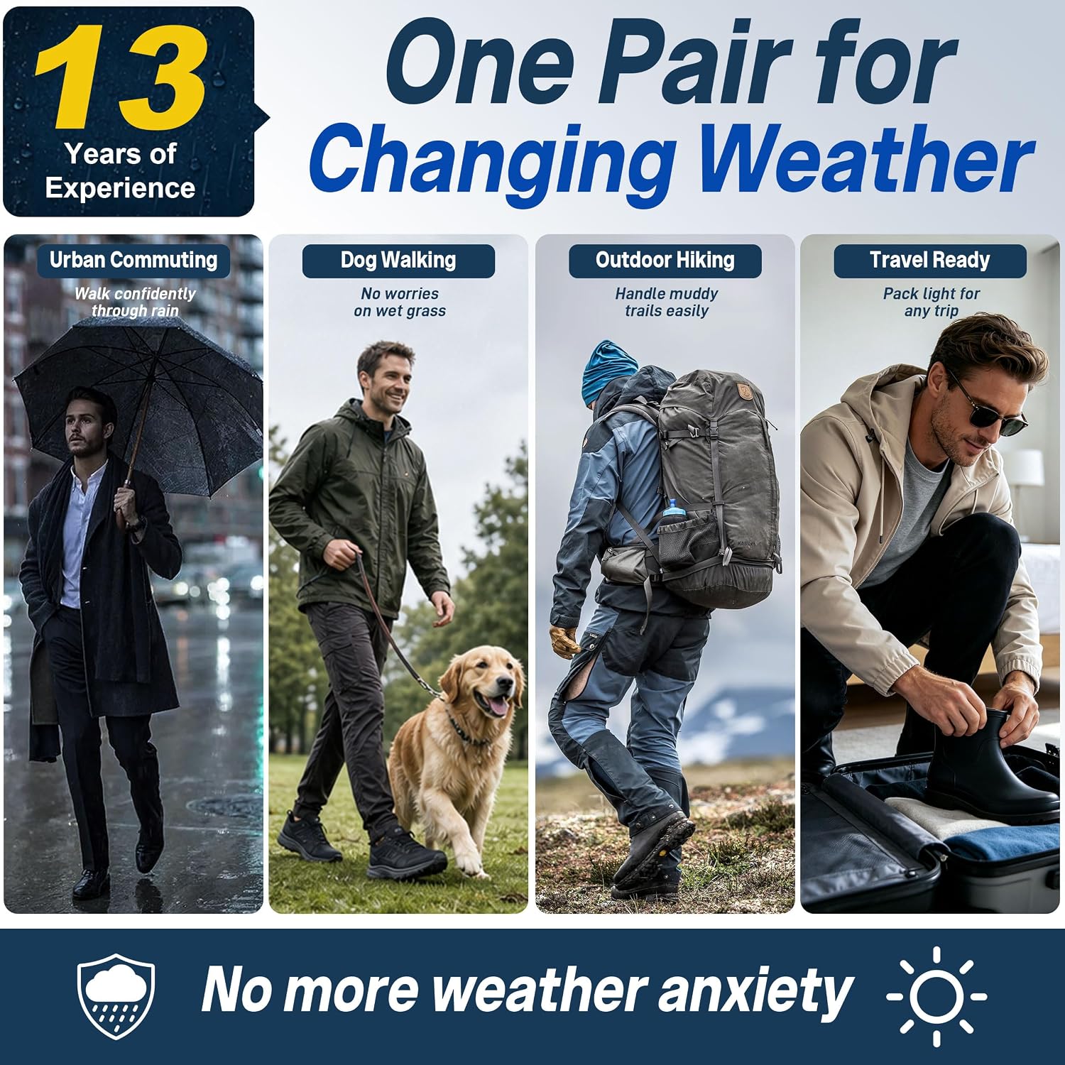 RANDY SUN Waterproof Breathable Socks, [SGS Certified] Unisex Skiing Trekking Hiking Wading Trail Socks
