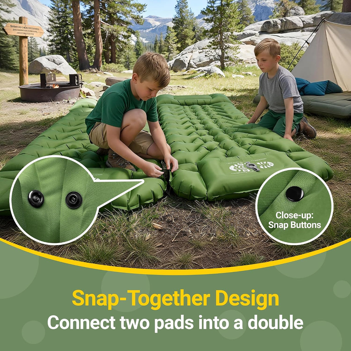 4in Backpacking Camping Sleeping Pad with Foot Pump