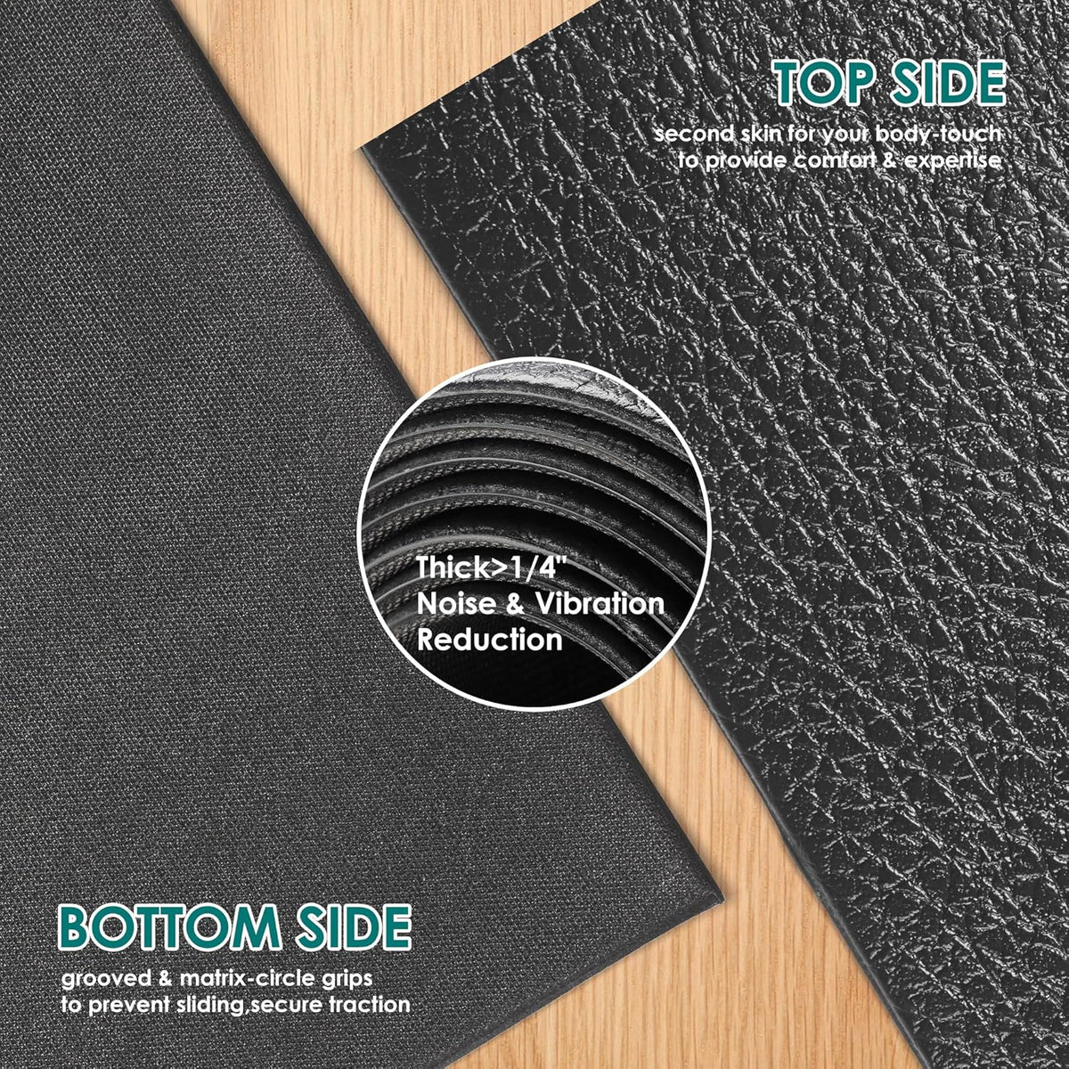 BesWin Large Exercise Mat, 8' x 6'/8' x 4'/6' x 4' (6mm/8mm)