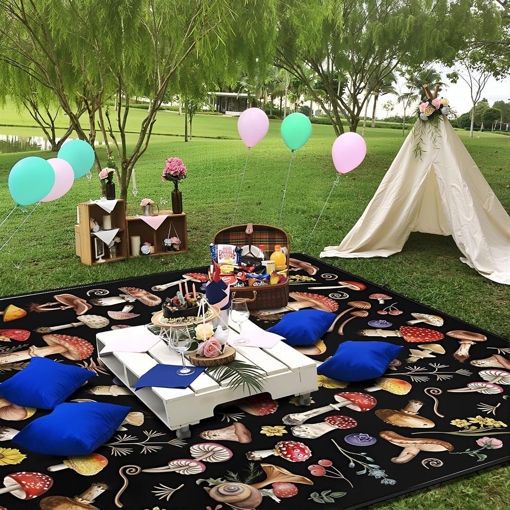Supfitness Extra Large Picnic Blankets Waterproof Foldable (60 "x 80") Beach Blanket Waterproof Sandproof,3-Layer Thicking Mat Outdoor Packable Camping Blanket