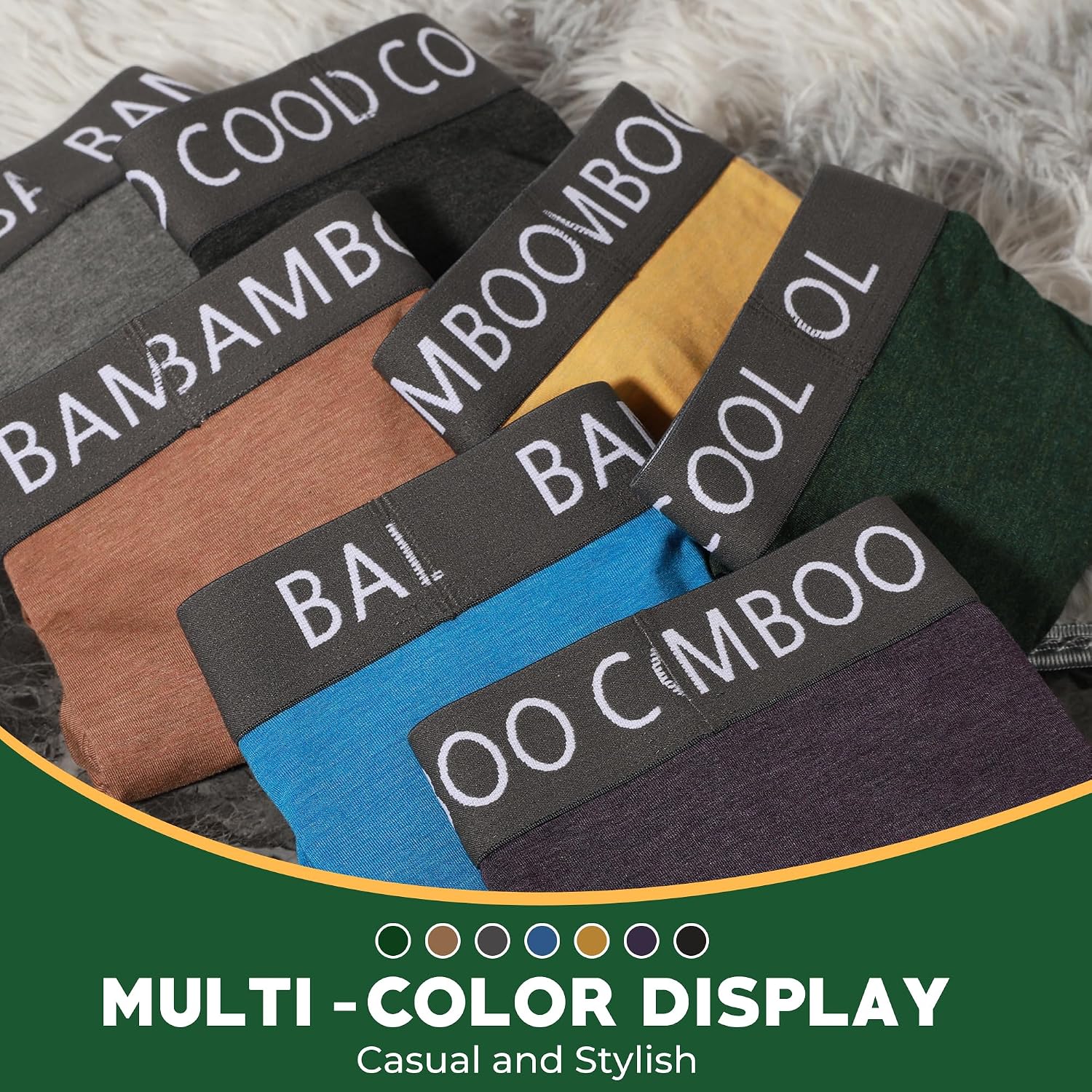 BAMBOO COOL Ultra Soft & breathable Mens Underwear Boxer Briefs Pack