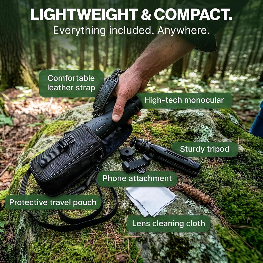 12X50 Monocular Telescope for Adults High Powered with True 12x Magnification with BAK-4 Prism HD Monocular for Bird Watching, Hiking, Hunting, Concert, Travelling, Gift
