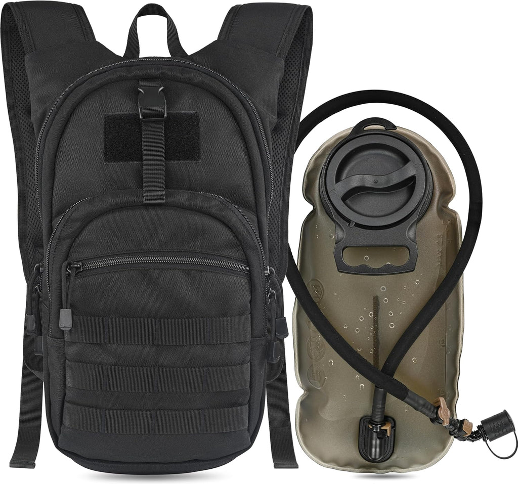 MARCHWAY Tactical Molle Hydration Pack with 2.5L TPU Water Bladder, Low-Profile Organized Military Backpack for Hiking, Cycling, Backpacking, Hunting, Running