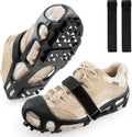 Ice Cleats Snow Walk Traction Cleats Crampon for Walking on Snow and Ice Upgrade 28 Studs Non-Slip Overshoe Rubber Anti Slip Crampons Slip-on Stretch Footwear