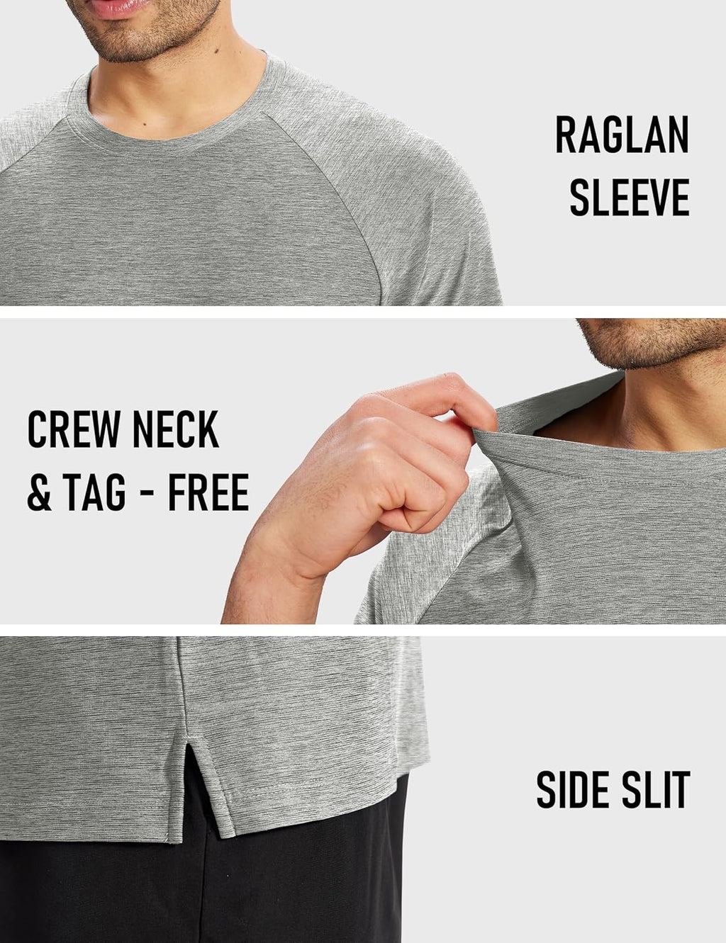 MAGCOMSEN Mens Athletic Shirts Quick Dry Short Sleeve Workout Wicking Shirt