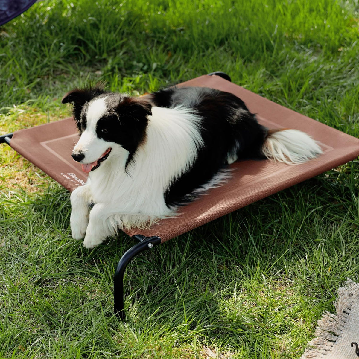Bedsure Outdoor Elevated Cooling Dog Bed Large Sized Dog, 49in Terracotta