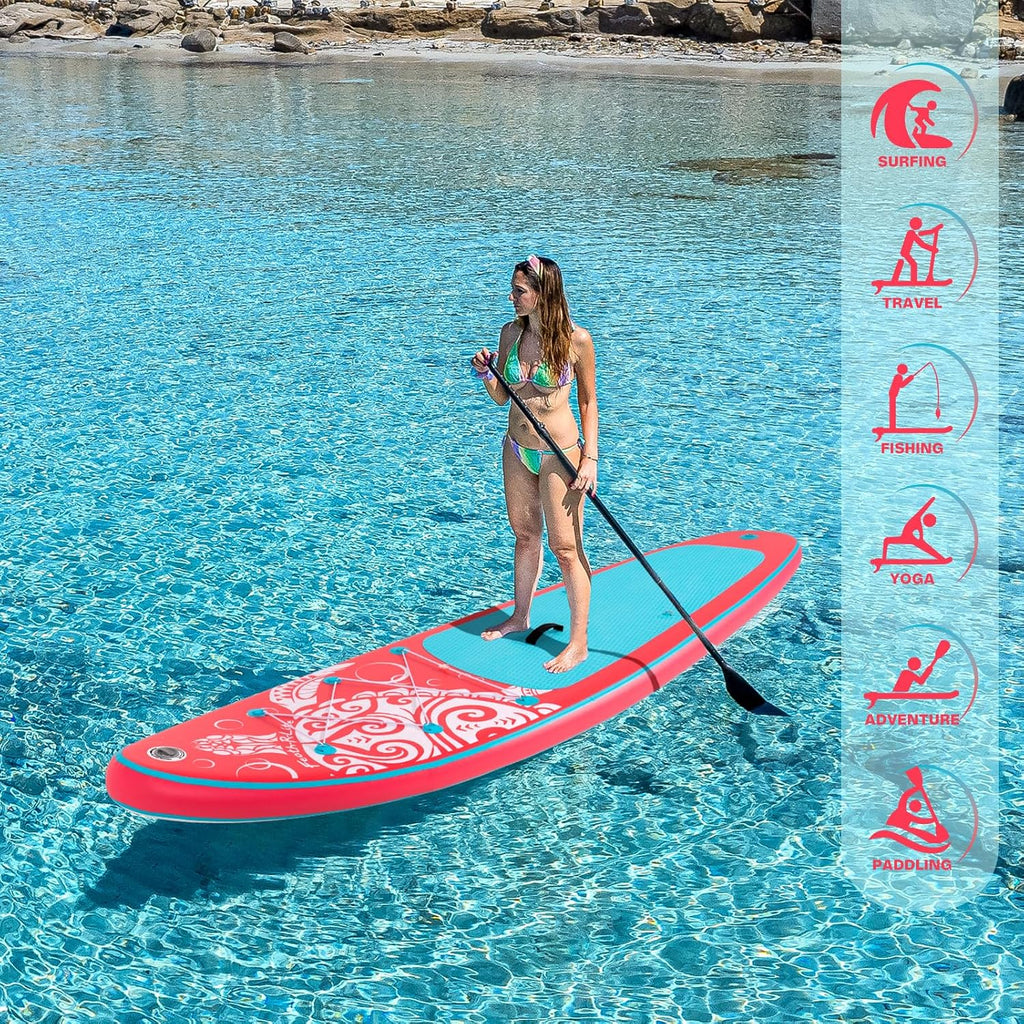 FEATH-R-LITE Inflatable Stand Up Paddle Board with Beginner SUP Accessories