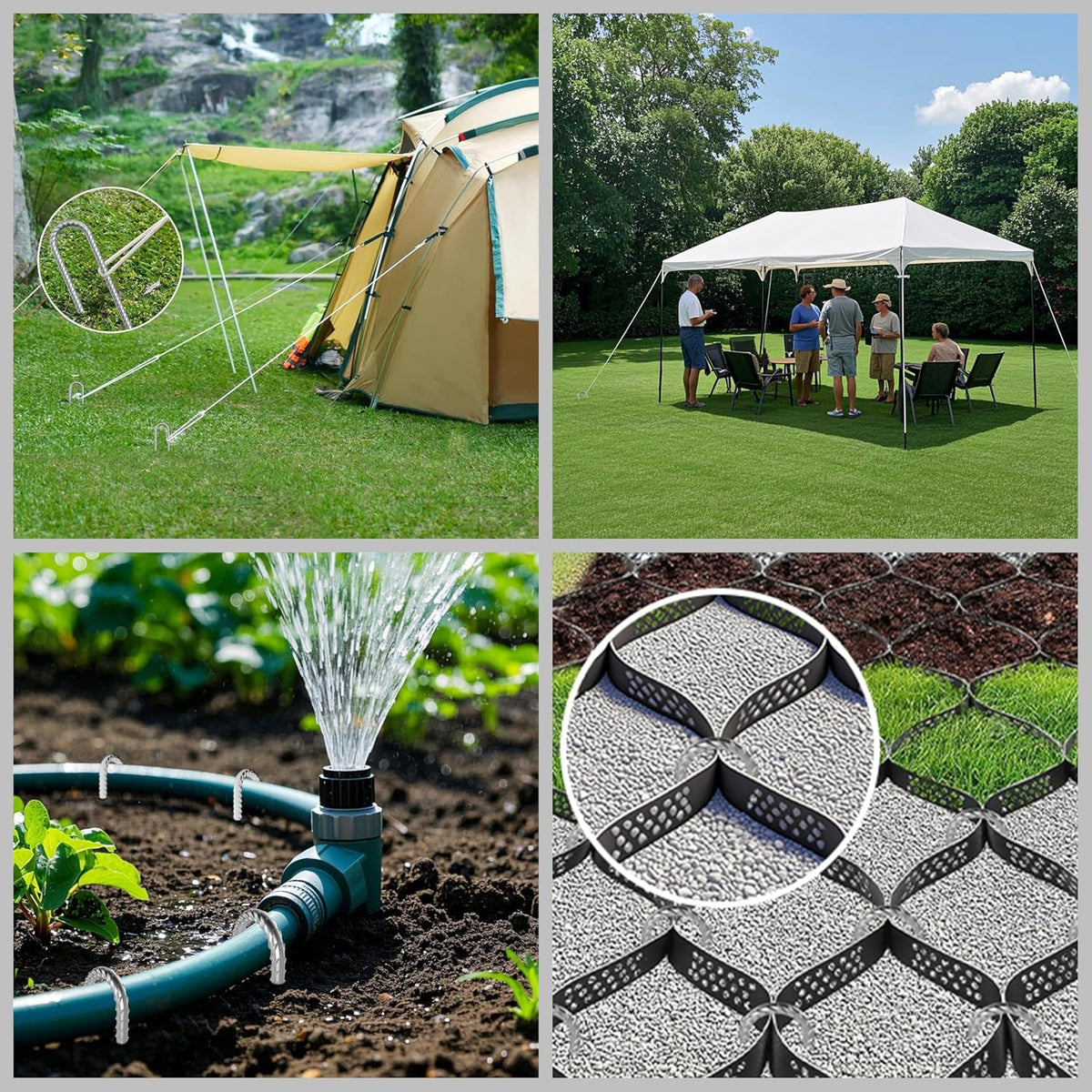 VVOKGO Rebar-Stakes-12-Inch J Hook Galvanized Garden Tent Stakes Heavy Duty