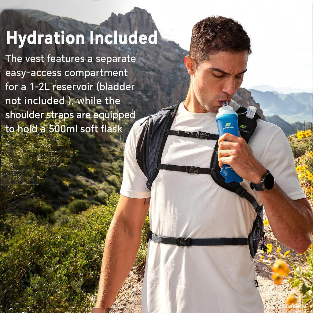 N NEVO RHINO 17L Hydration Backpack, Water Backpack with 500ml Soft Flask