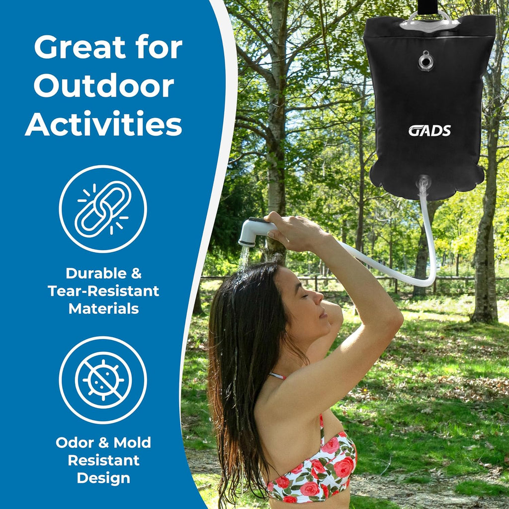 Portable 2.5 gal Bedside and Outdoor Shower Bag with Hose and Sprayer