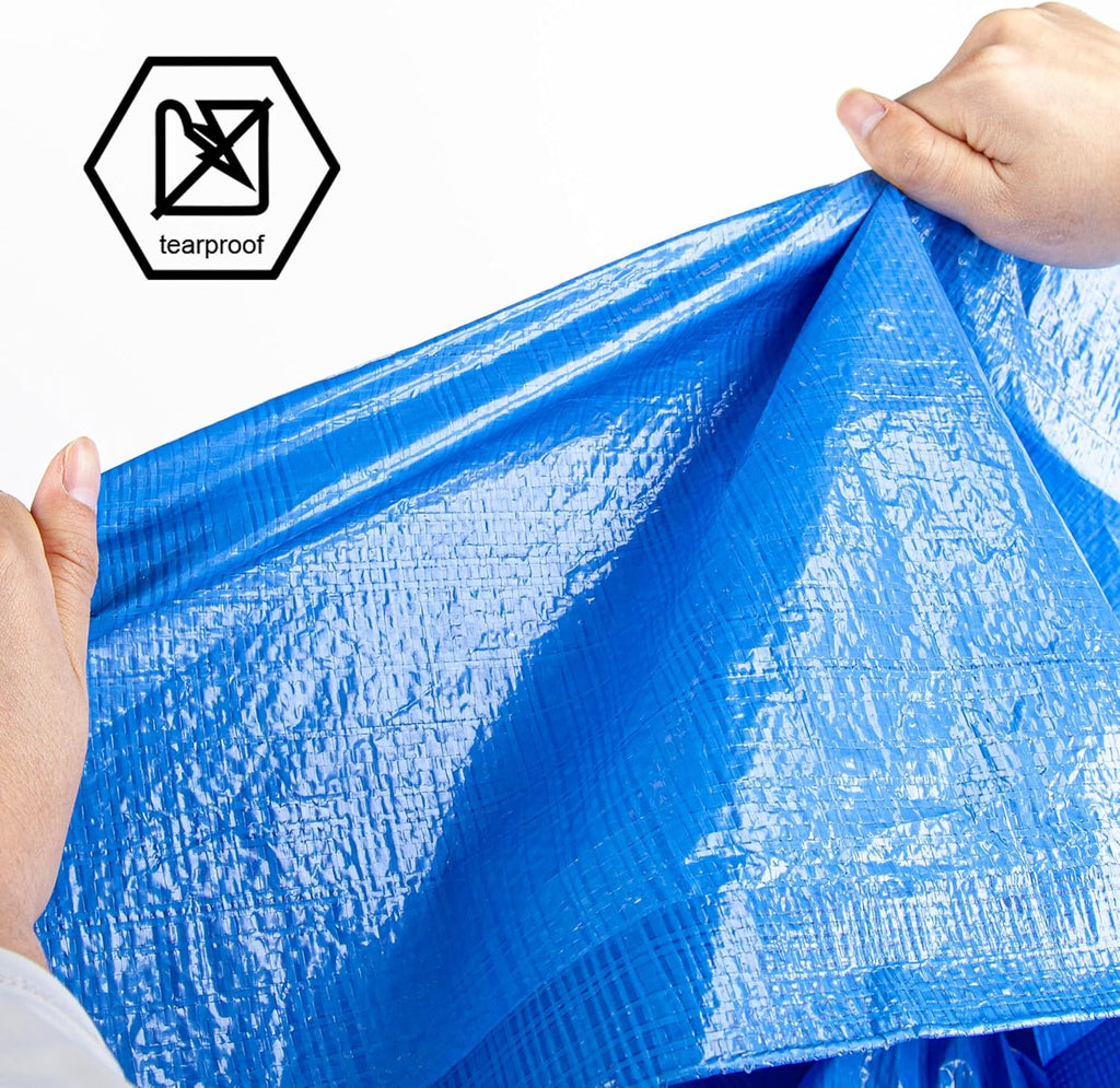 CARTMAN 10x10Ft Multipurpose Waterproof Poly Tarp Cover 5 Mil, Blue