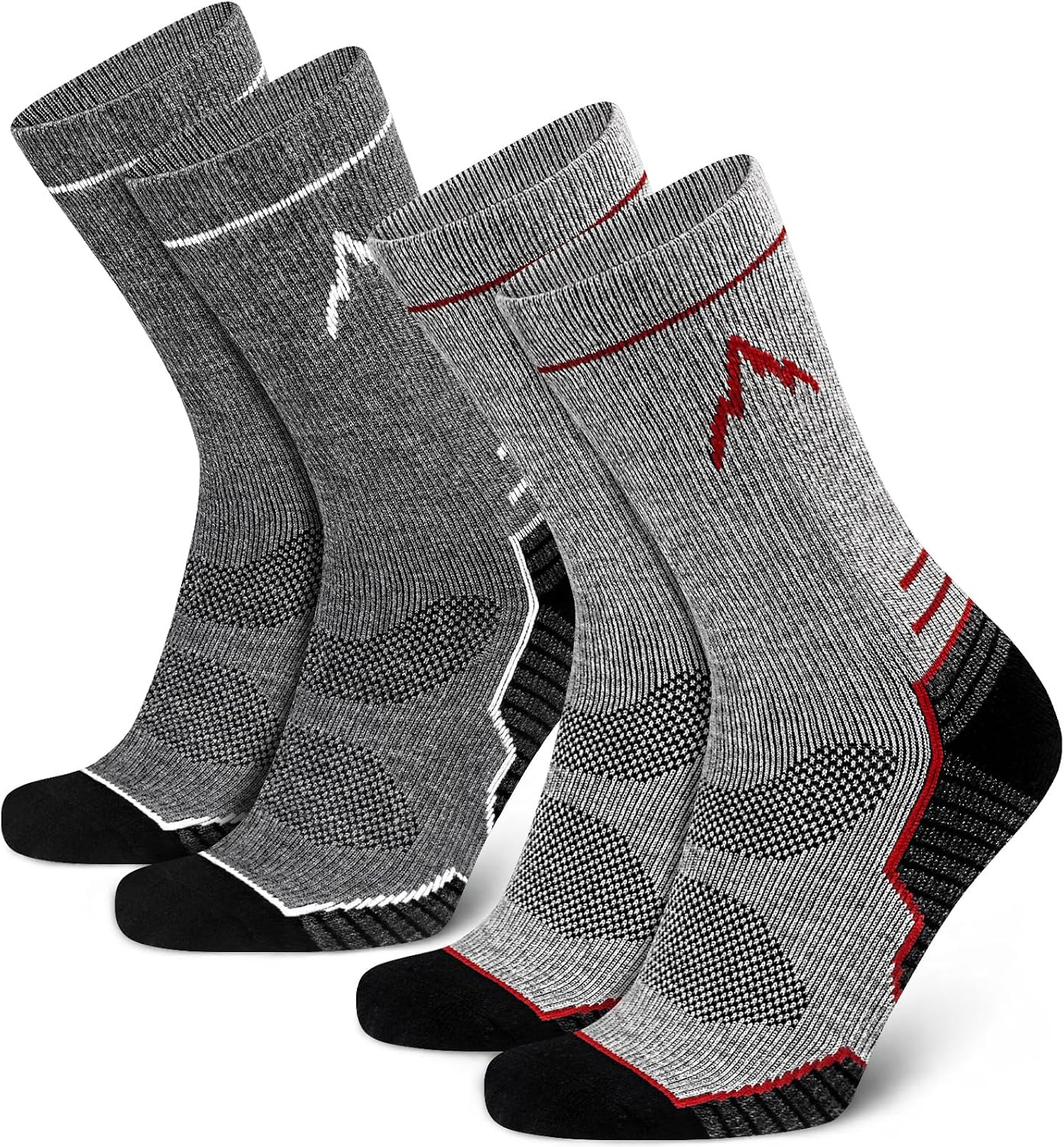 SIXDAYSOX Merino Wool Socks Mens, Crew Cushioned Hiking Socks Men Size 8-16