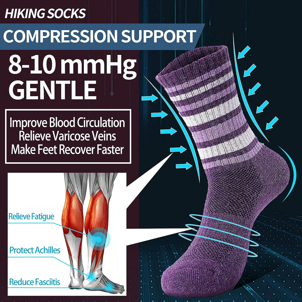 Anlisim Merino Wool Hiking Running Socks for Women, Boot Work Crew Socks