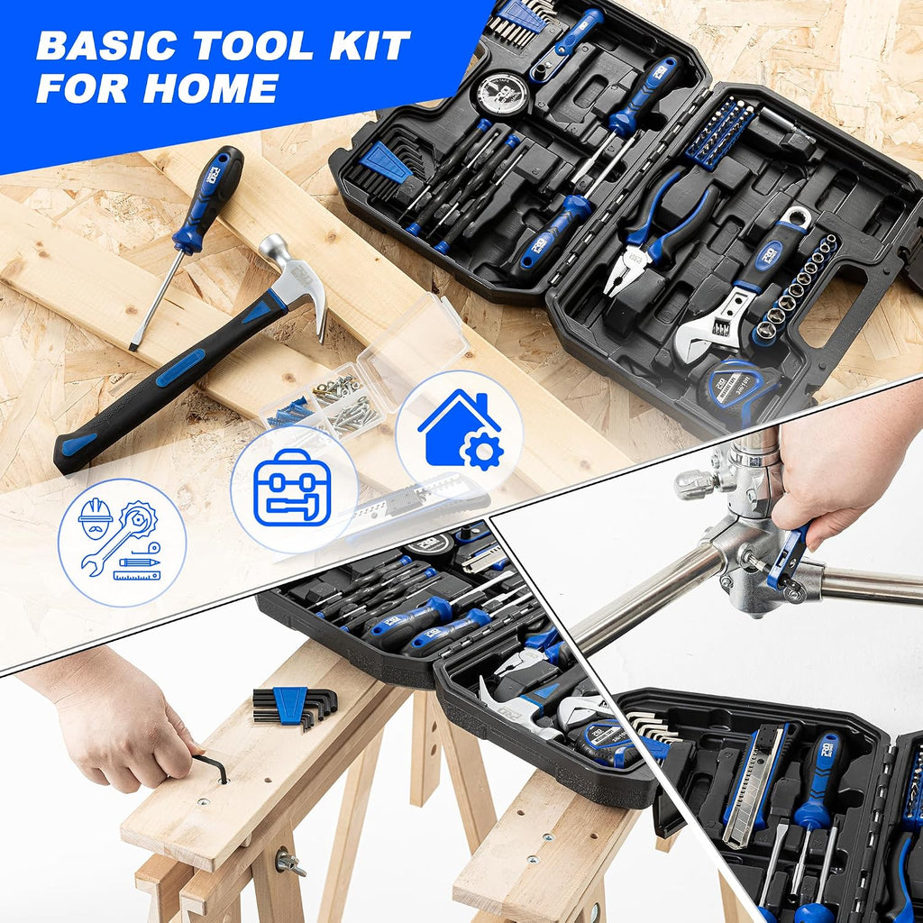 Prostormer 160-Piece Tool Set, General Household Tool Kit, Blue