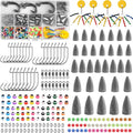 Carolina and Texas Rig Kit, 216pcs Bullet Sinkers Bass Fishing Tackle Kit