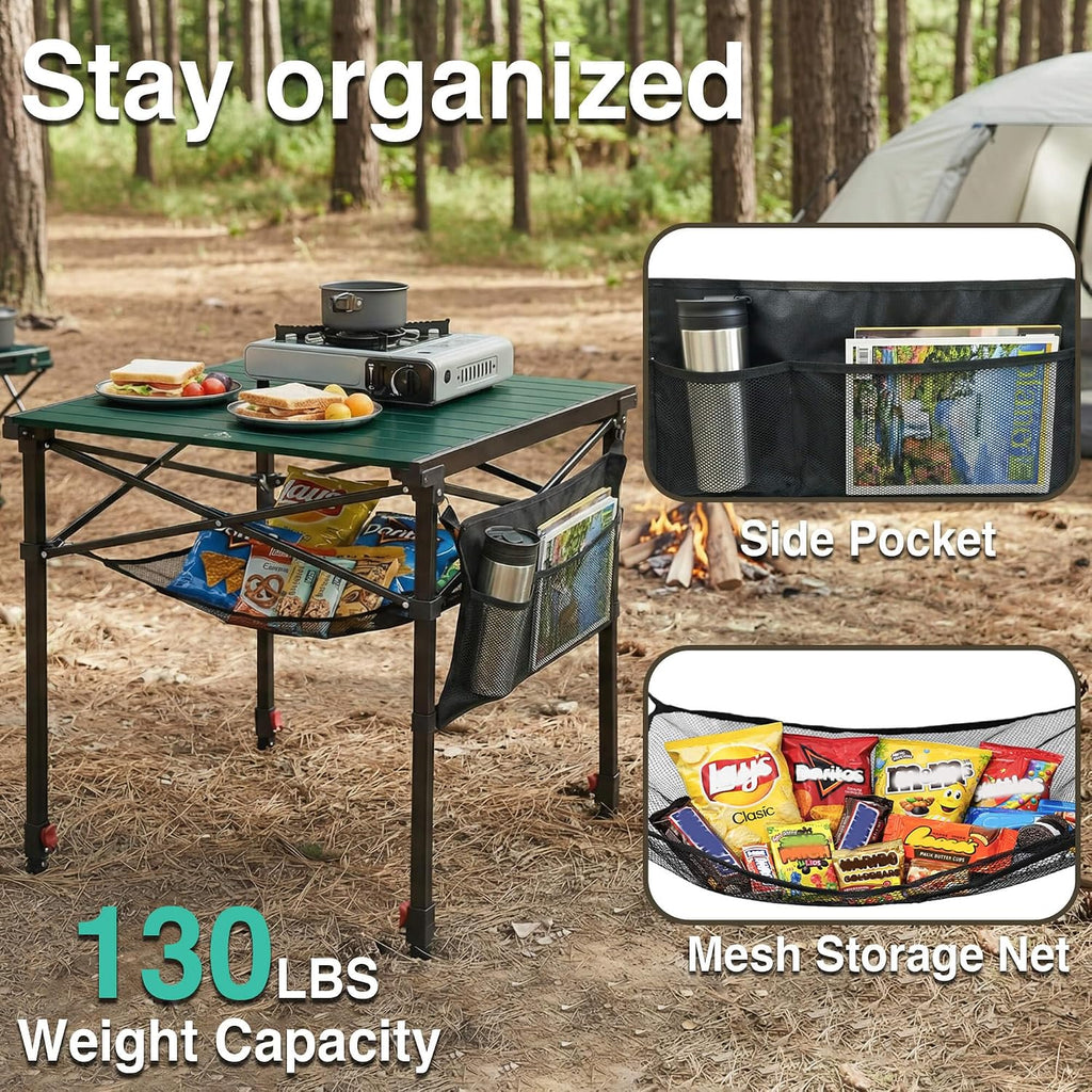Portable Folding Camping Table Lightweight with Adjustable Height