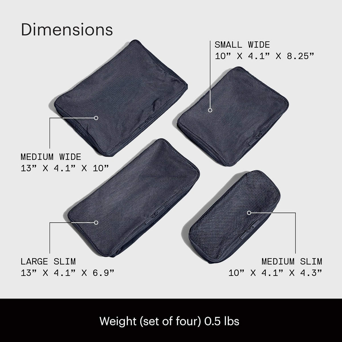 Away Insider Packing Cubes Set of 4, Lightweight Travel Luggage Organizers