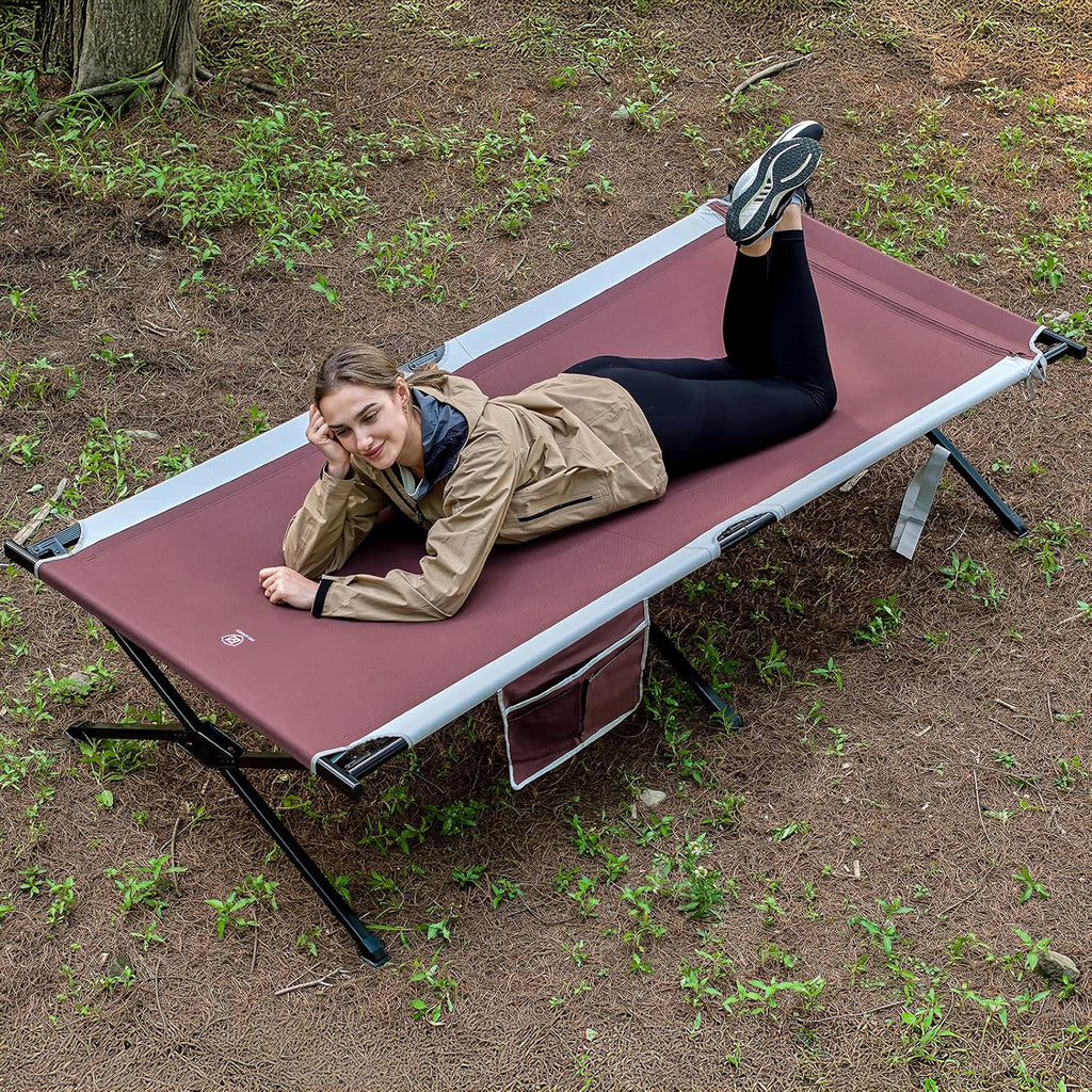 EVER ADVANCED Extra Wide Camping Cot for Adults Oversized XXL Sleeping Cots Folding Cot Bed with Carry Bag, 84.3" L x 41.9" W, Support to 550 lbs