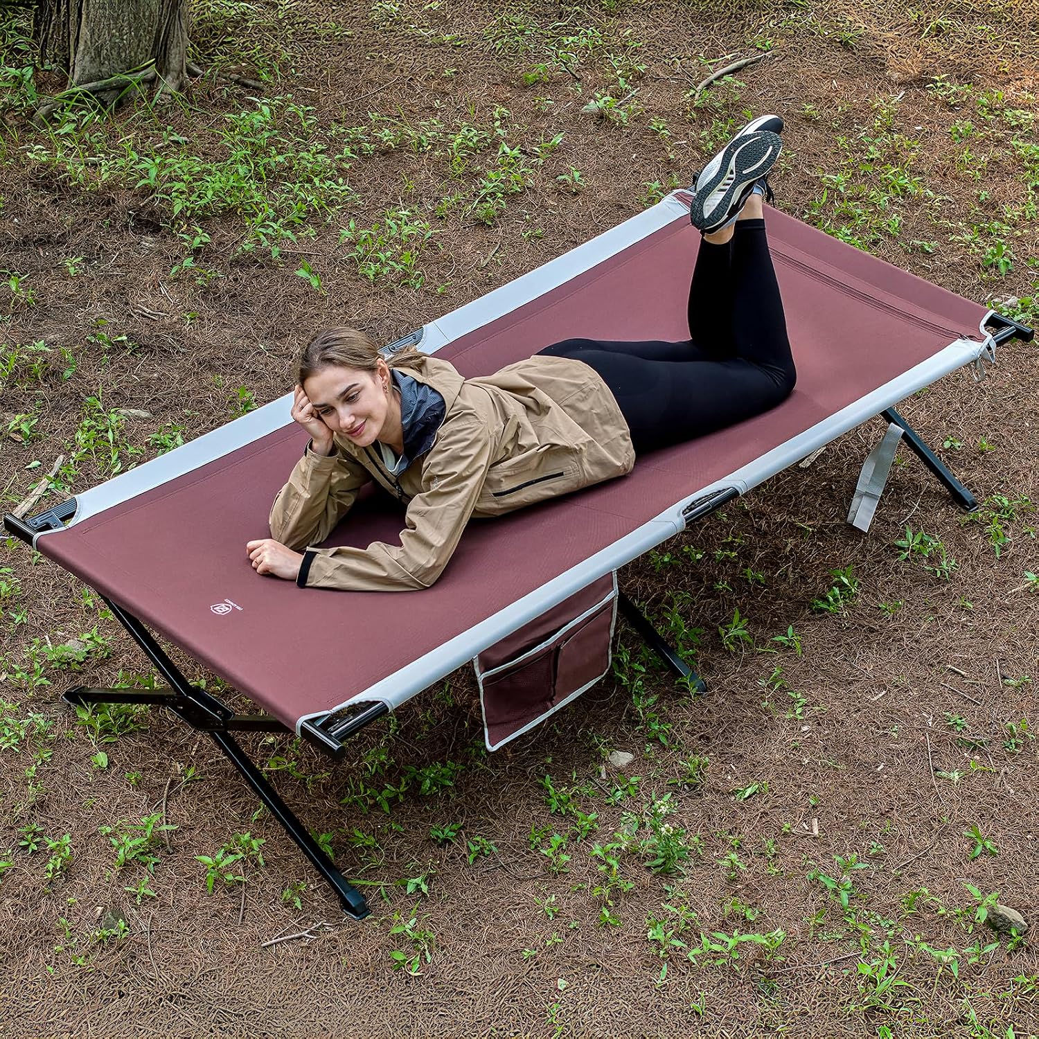 EVER ADVANCED Extra Wide Camping Cot for Adults Oversized XXL Sleeping Cots Folding Cot Bed with Carry Bag, 84.3" L x 41.9" W, Support to 550 lbs