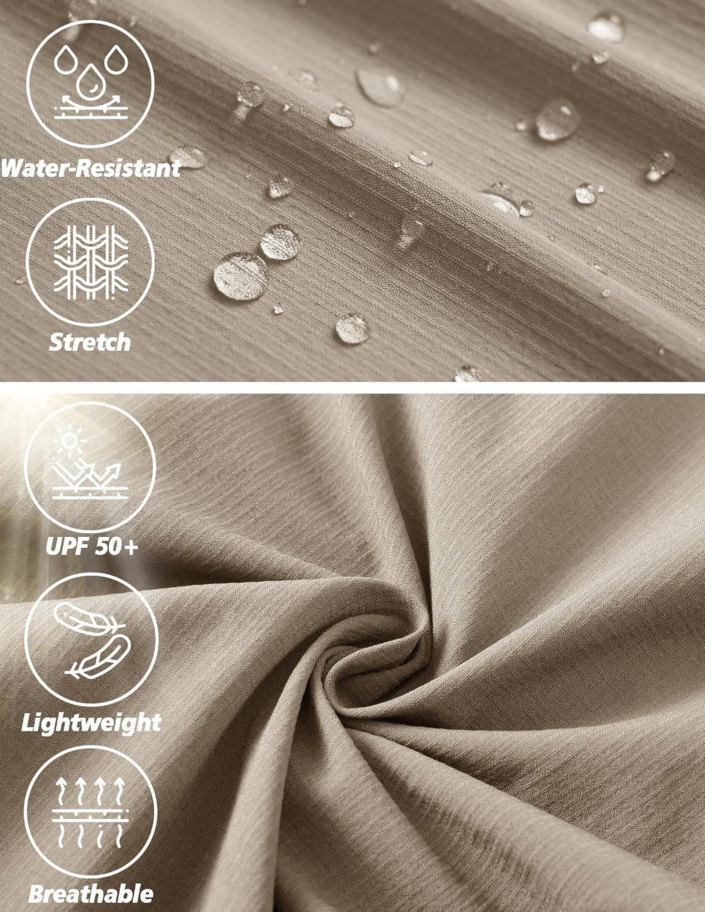 Men's Cargo Work Hiking Pants Lightweight Water Resistant Quick Dry Fishing Travel Camping Outdoor Breathable Multi Pockets