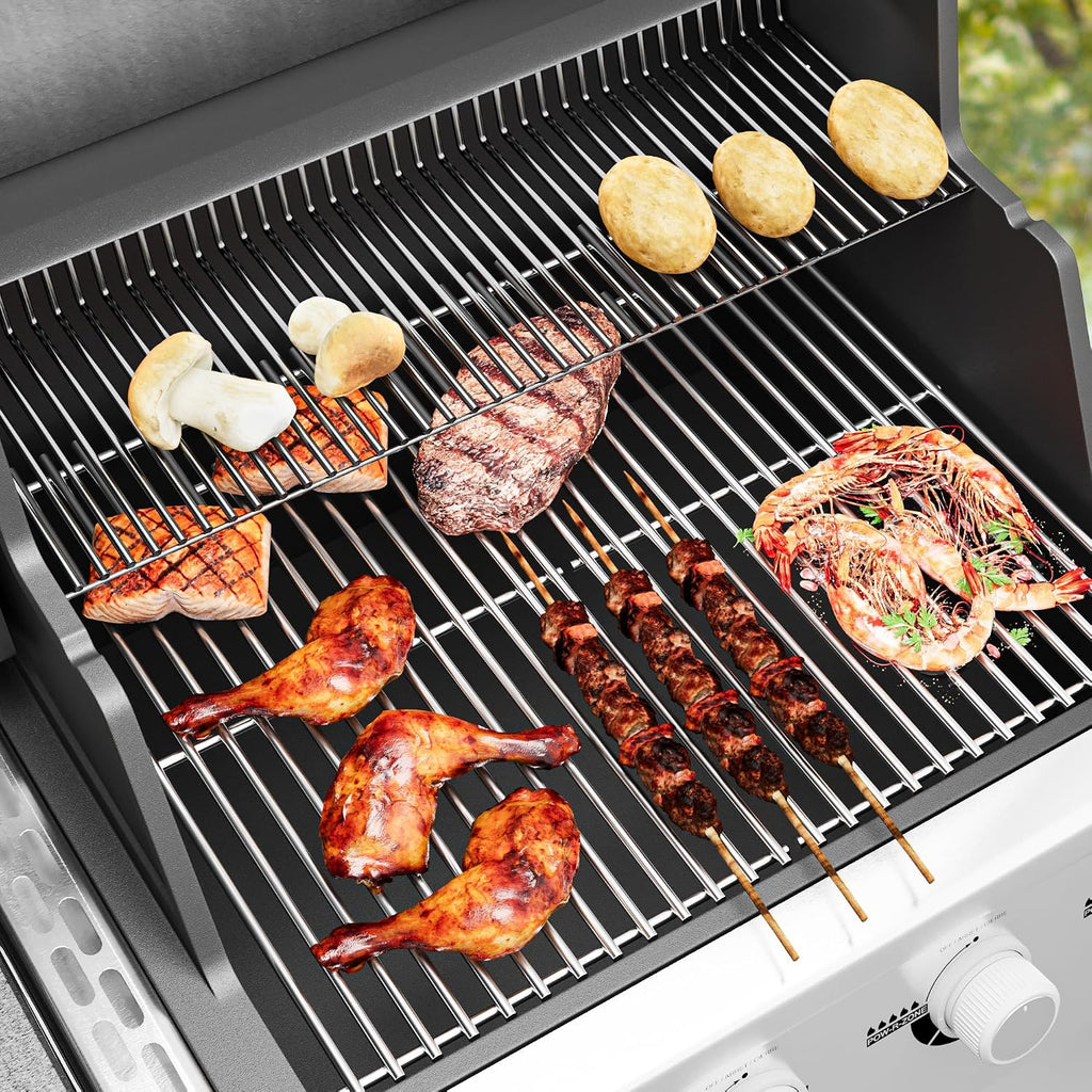 17.5 inch Grill Cooking Grates for Weber Spirit E210 E-220 S210 S-220 Spirit 200&Spirit II 200 Series Gas Grills with Front Control, Stainless Steel Grates Replacement Parts for Weber 7637 Gas Grills