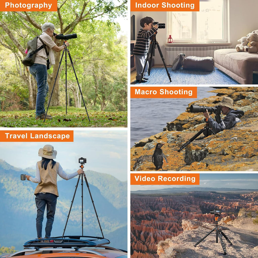 JOILCAN 81" Tripod for Camera Phone, 83" Aluminum Camera Tripod Monopod