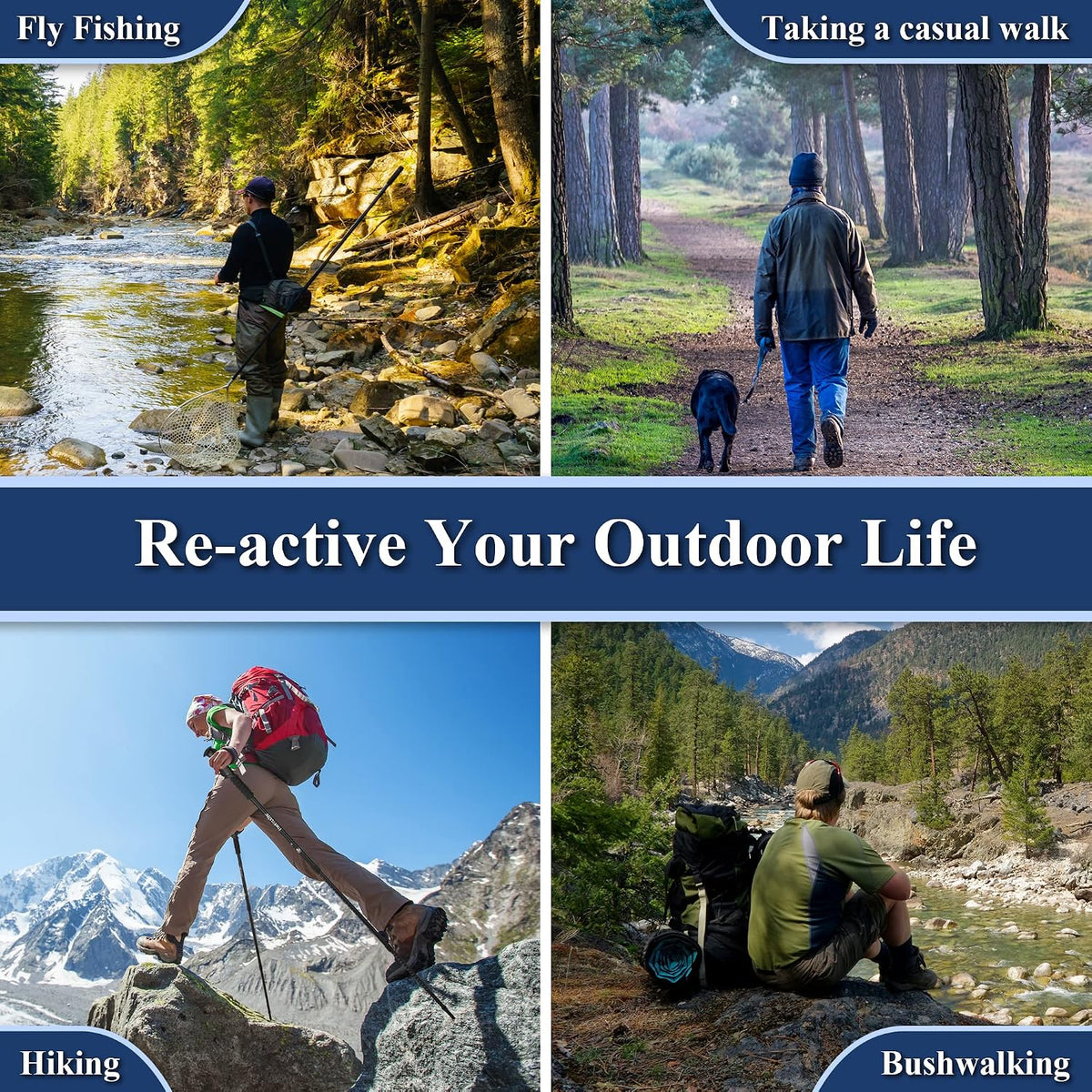Telescopic Trekking Poles for Hiking, Anti-Shock Nordic Walking Sticks