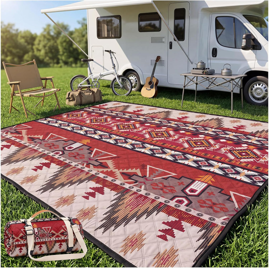 Waterproof Picnic Blanket Outdoor Camping Beach Mat Outside Rug Tent Floor Carpet Extra Large Foldable Sandproof Car Essential Roadtrip Gadget Rv Accessories Glamping Gear Must Haves Hiking Stuff Gift