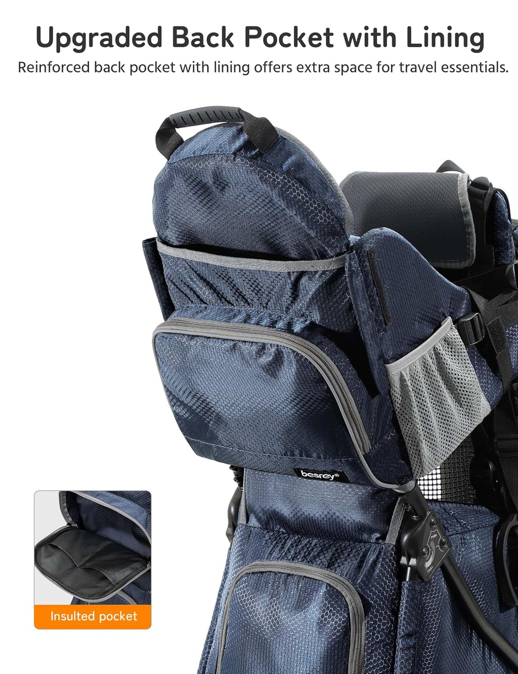 besrey Toddler Hiking Backpack Carrier-Adjustable Padded Shoulder Straps