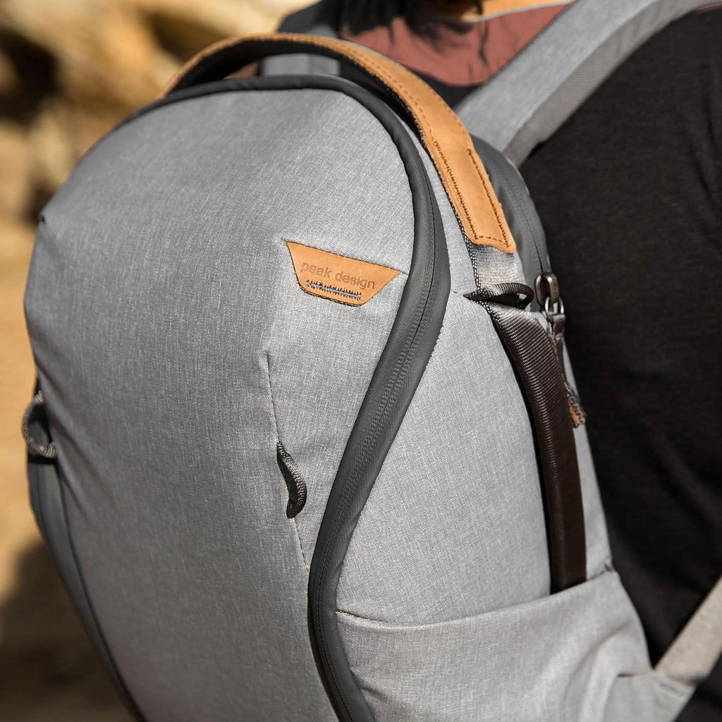 Peak Design Everyday Backpack Zip 15L, Ash, 270-Degree Zip, Dual Side Pockets, FlexFold Dividers, Fits 15" Laptop, For Camera Carry, Daily Commutes or Travel, Versatile Backpack for Men and Women