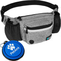 PetAmi Dog Fanny Pack, Treat Pouch for Dog Walking Training, Light Gray