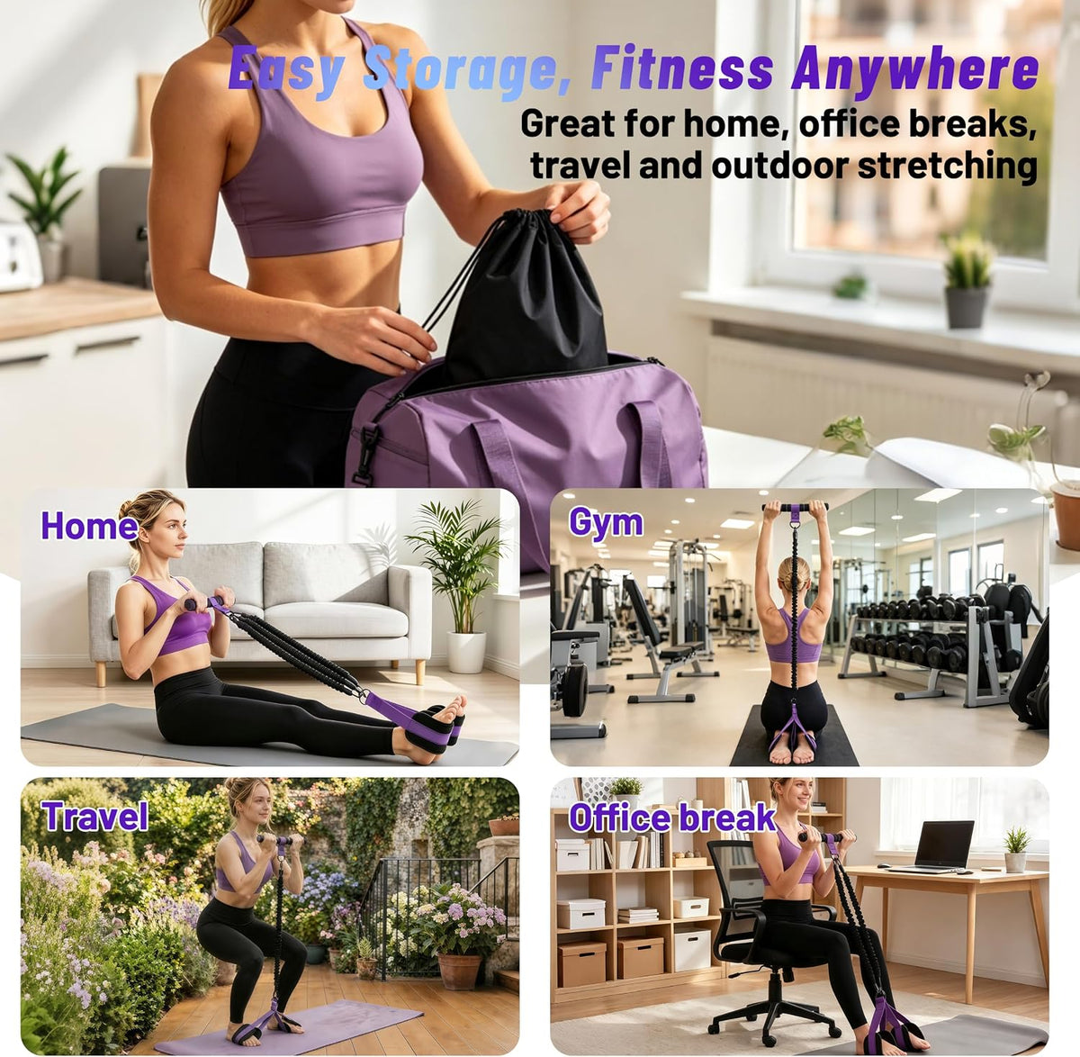 Pedal Resistance Bands with Handles, 30-90lbs Adjustable Foot Pedal Resistance Band, 3 Tube Exercise Bands with Handle for Core Abs Arm Leg, Portable Home Gym Workout Equipment for Men & Women