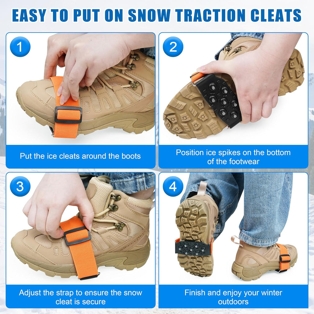 Mid-Sole Ice Cleats for Boots and Shoes Snow Traction Anti Slip Ice Crampon