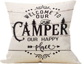 Mancheng-zi Happy Camper Pillow - 18 x 18, Camper Decor, RV Decorations